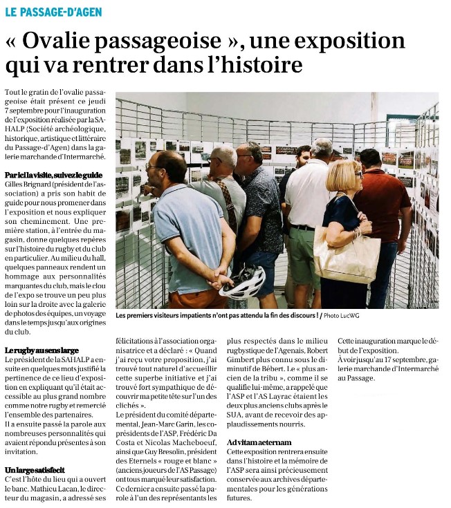 Exposition Ovalie passageoise