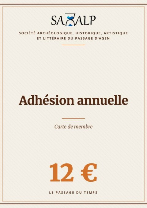 Carte de membre SAHALP – adhésion annuelle 12 €