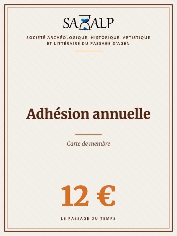 Adhésion annuelle SAHALP Adhésion annuelle à la SAHALP – carte de membre
