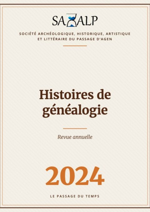 Couverture de la revue SAHALP 2024 : Histoires de généalogie